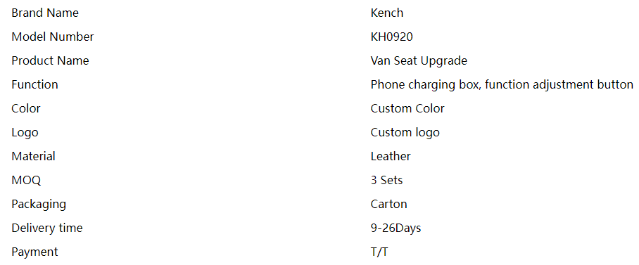 Car seat parameters Car seat parameters